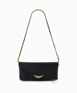 Clearance Zadig & Voltaire Crossbody Tas Rock Grained Leather Zwart Dames Tassen