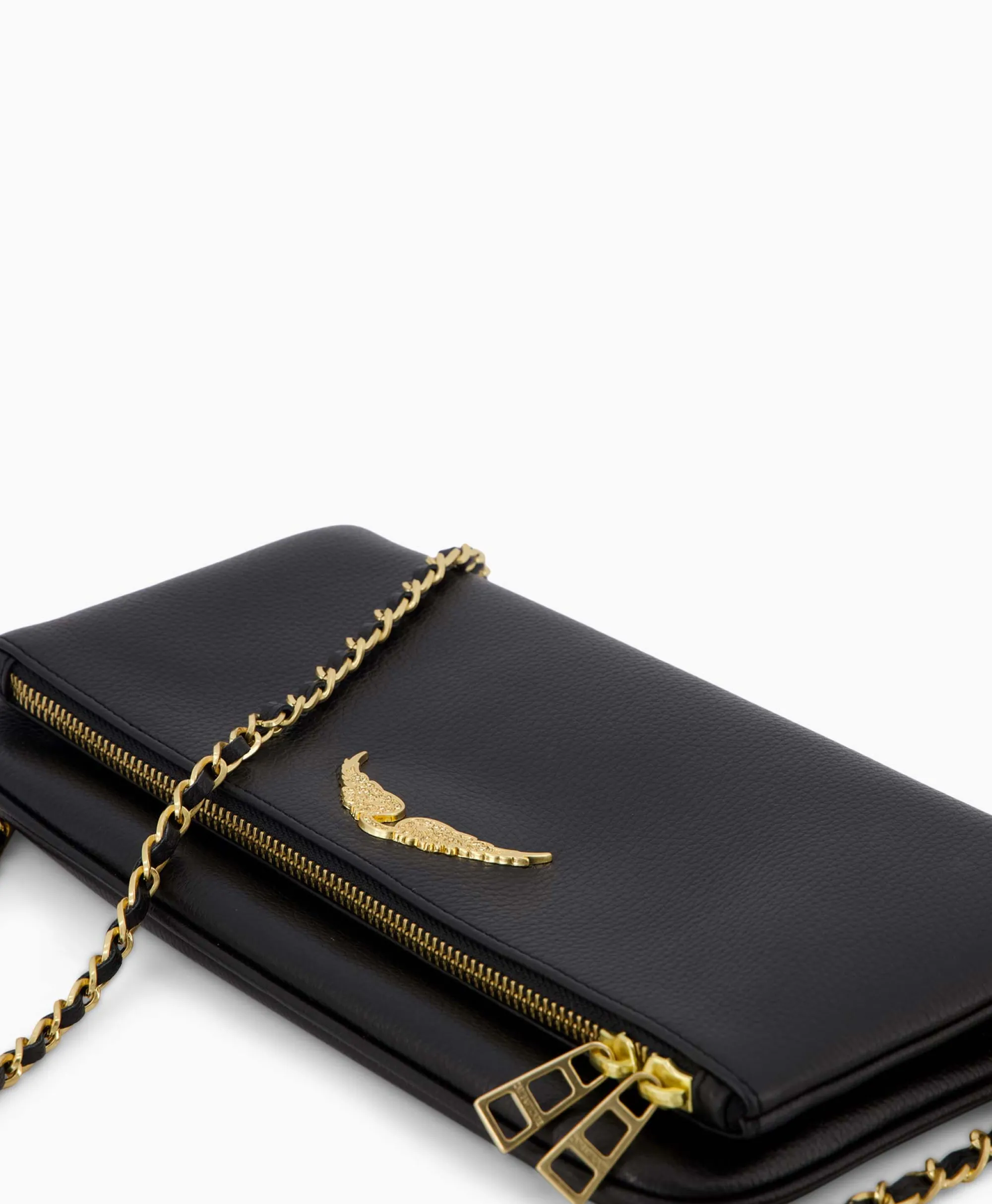 Clearance Zadig & Voltaire Crossbody Tas Rock Grained Leather Zwart Dames Tassen