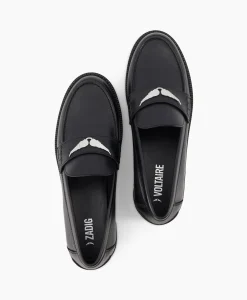 Clearance Zadig & Voltaire Loafer Joecassin Semy Shiny Calfskin Zwart Dames Instappers