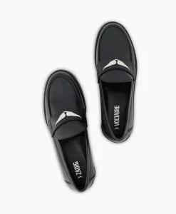 Sale Zadig & Voltaire Loafer Joecassin Semy-Shiny Calfskin Zwart Dames Instappers