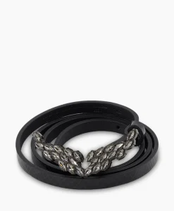 Sale Zadig & Voltaire Riem Rock Glossy Wild + Strass Zwart Dames Riemen