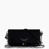 Online Zadig & Voltaire Schouder / Hand Tas Rock Eternal Smooth Calfskin Zwart Dames Tassen