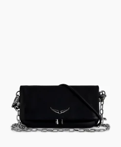 Online Zadig & Voltaire Schouder / Hand Tas Rock Eternal Smooth Calfskin Zwart Dames Tassen