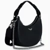 Zadig & Voltaire Zadig & Voltaire Schouder / Hand Tas Moonrock Grained Leather Zwart*Dames Tassen