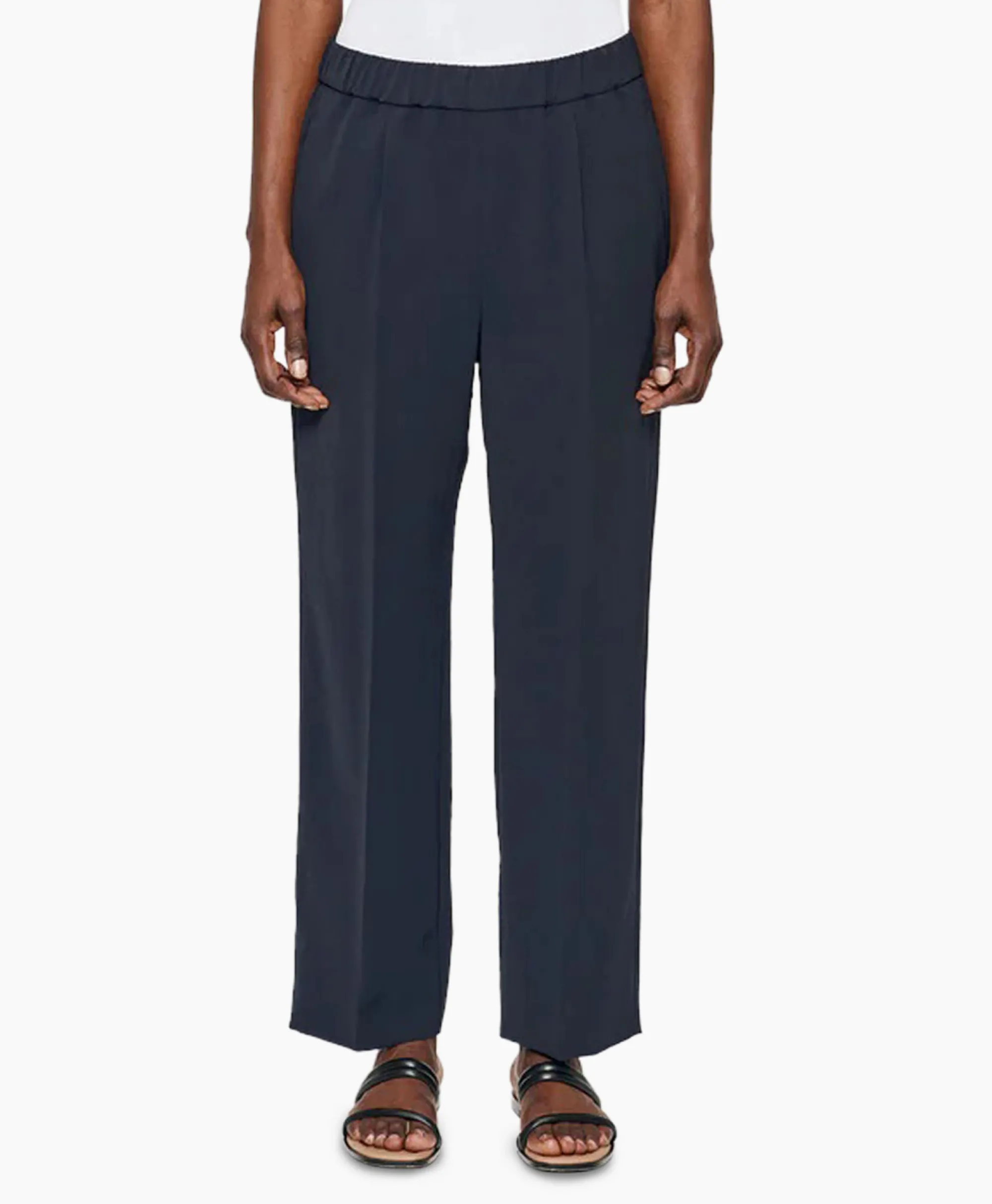 Zenggi Chino Japanese Crepe Relaxed Donker Blauw*Dames Broeken